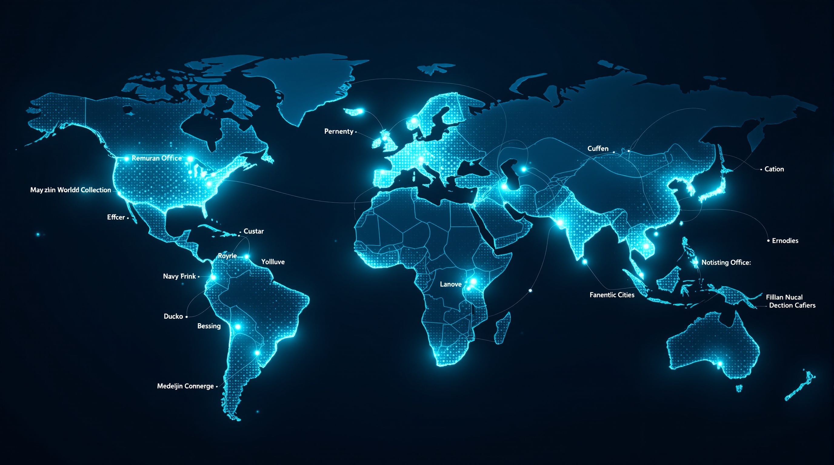 CPCON global presence map showing worldwide office locations