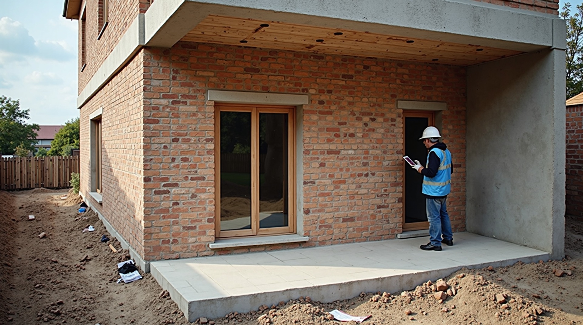 Obra de construção de casa