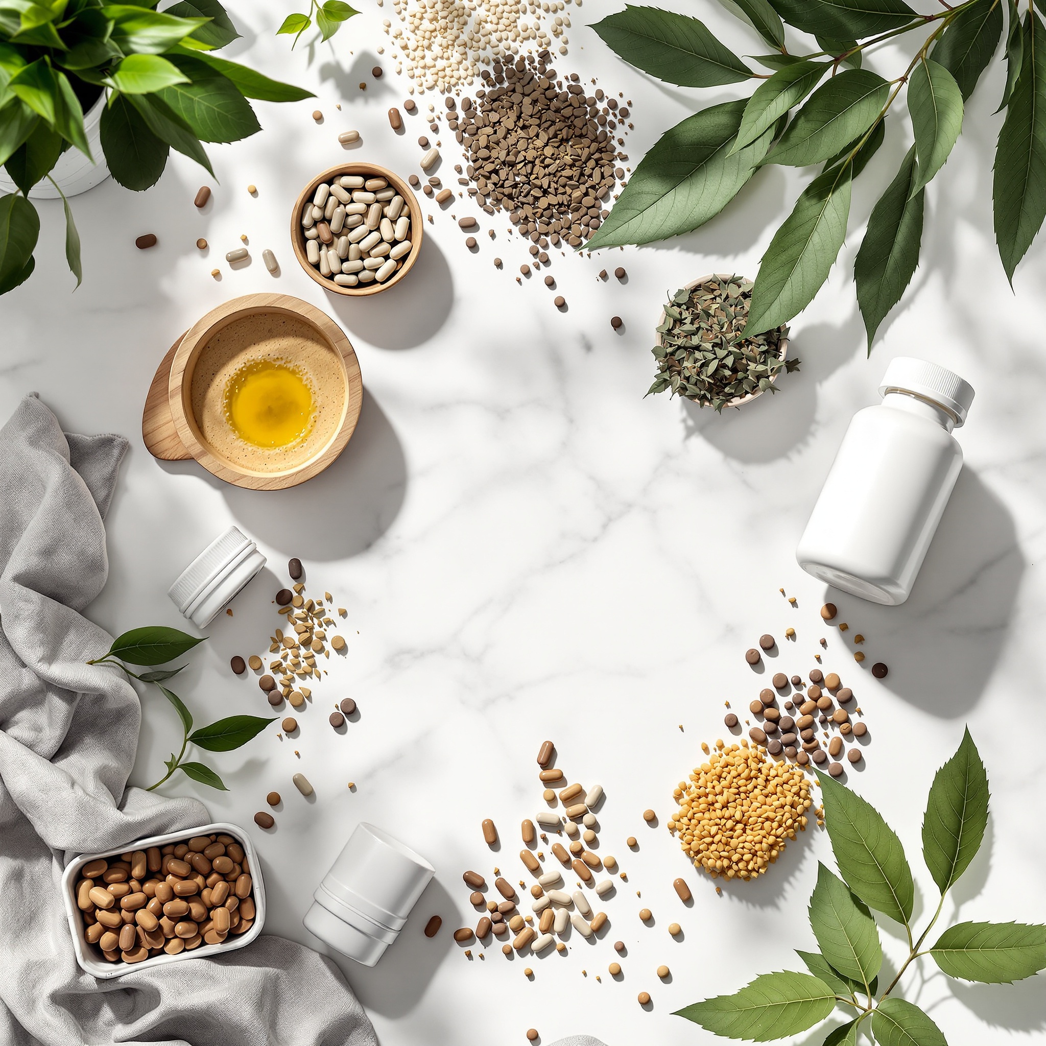 Natural prostate health supplement products displayed professionally
