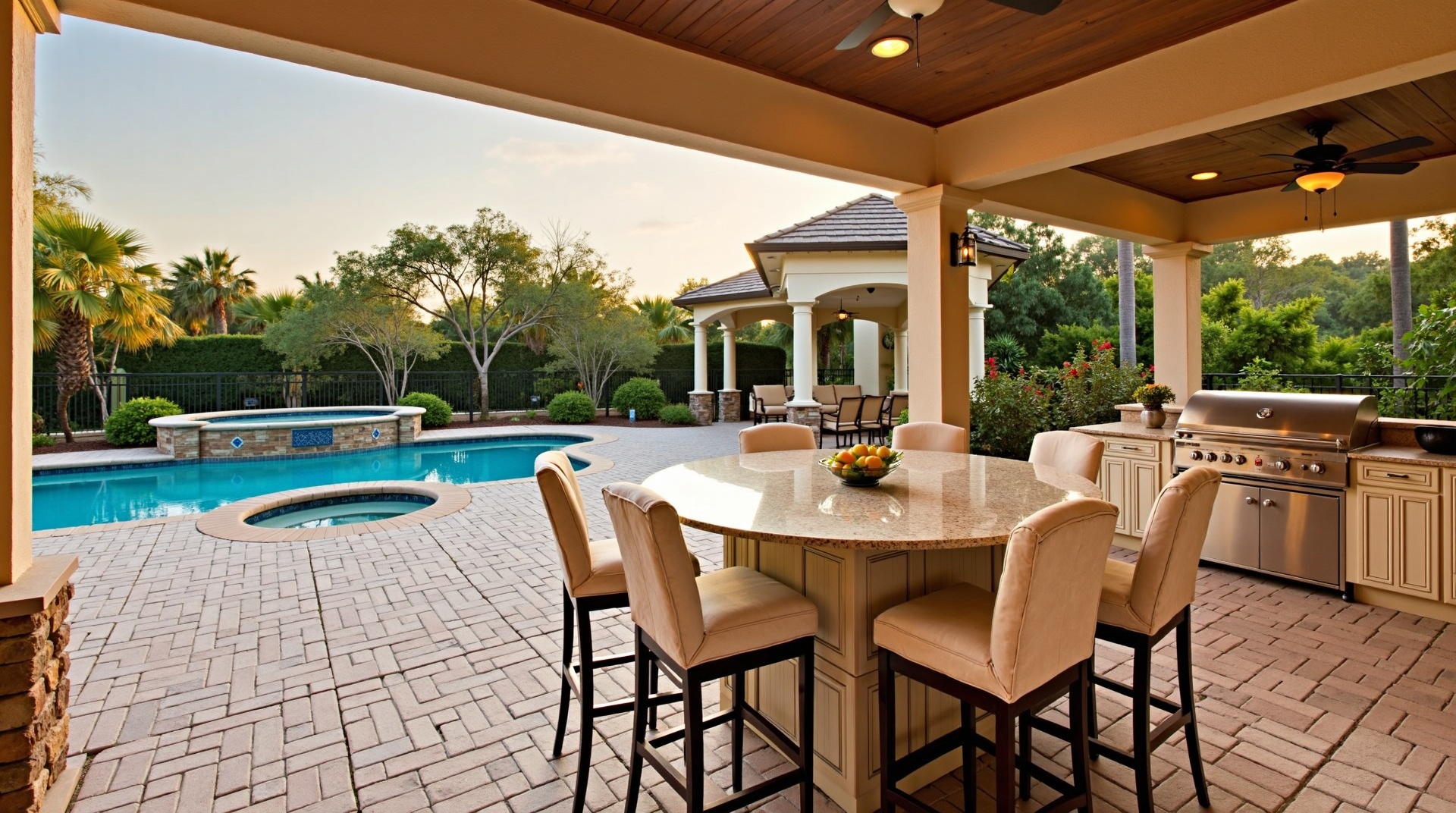 Outdoor kitchen installation in Tampa FL by SunWest Landscape Group