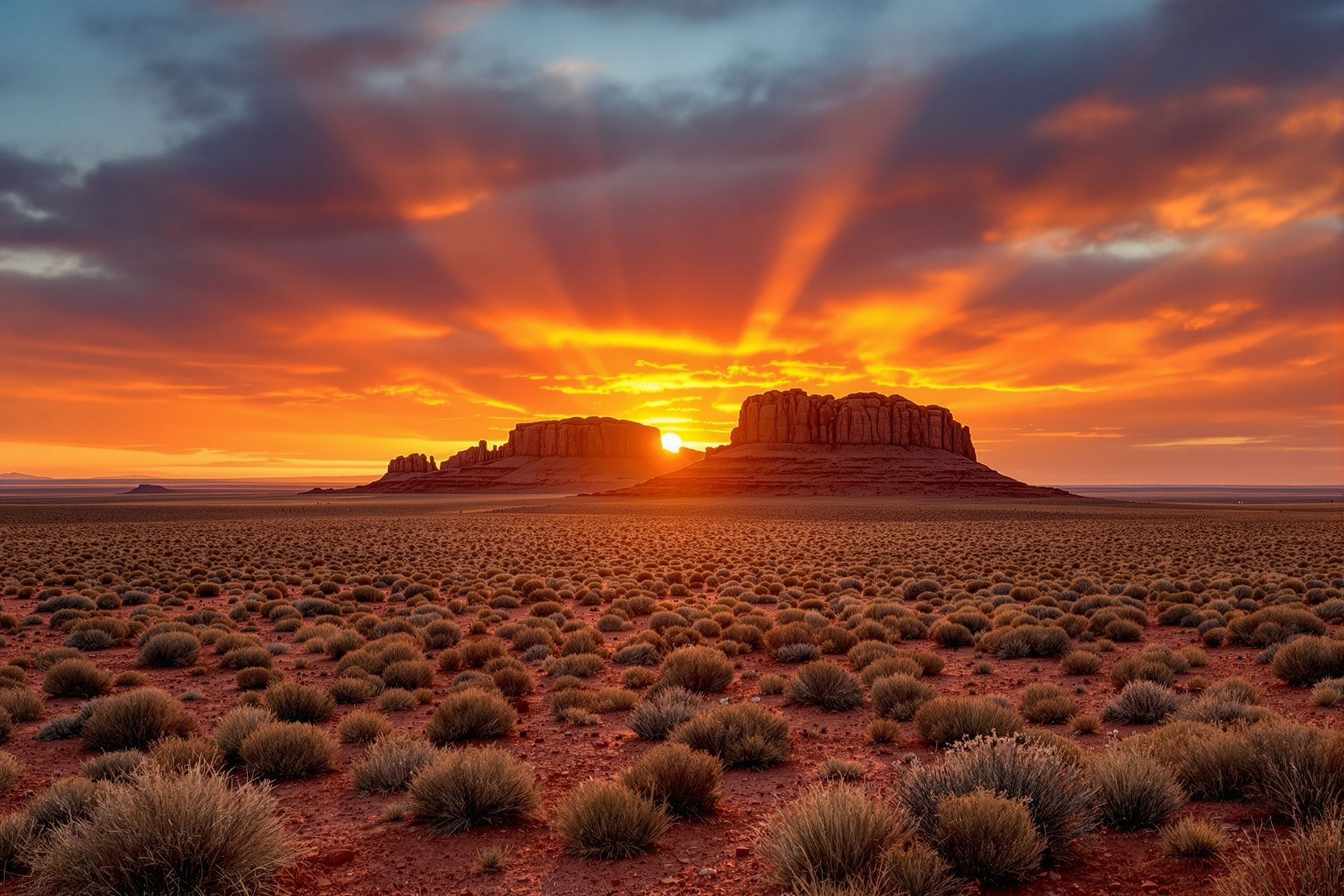 West Texas landscape at sunset