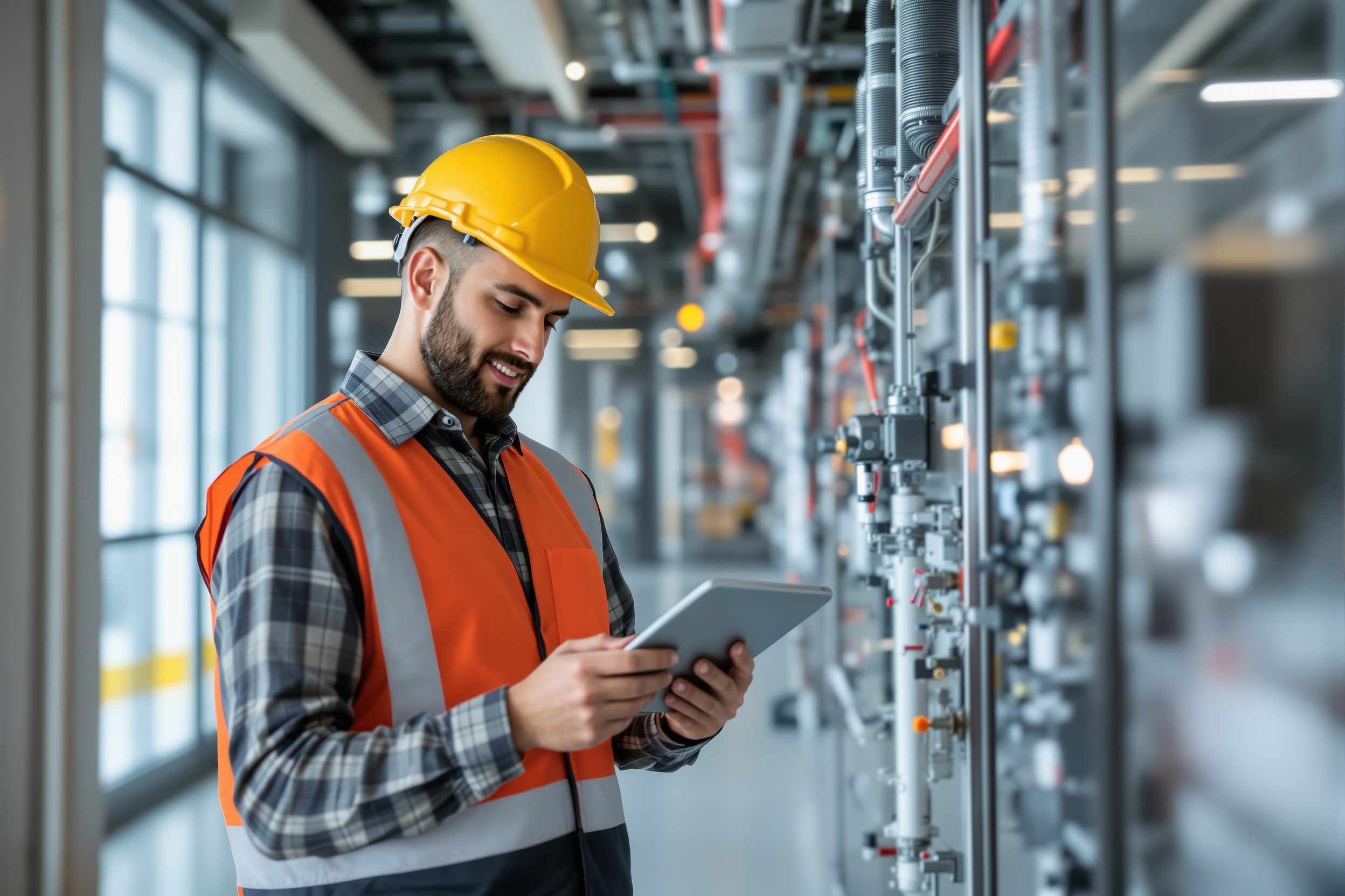 Electrical service partner for facility service companies — facility manager reviewing multi-site commercial electrical service documentation