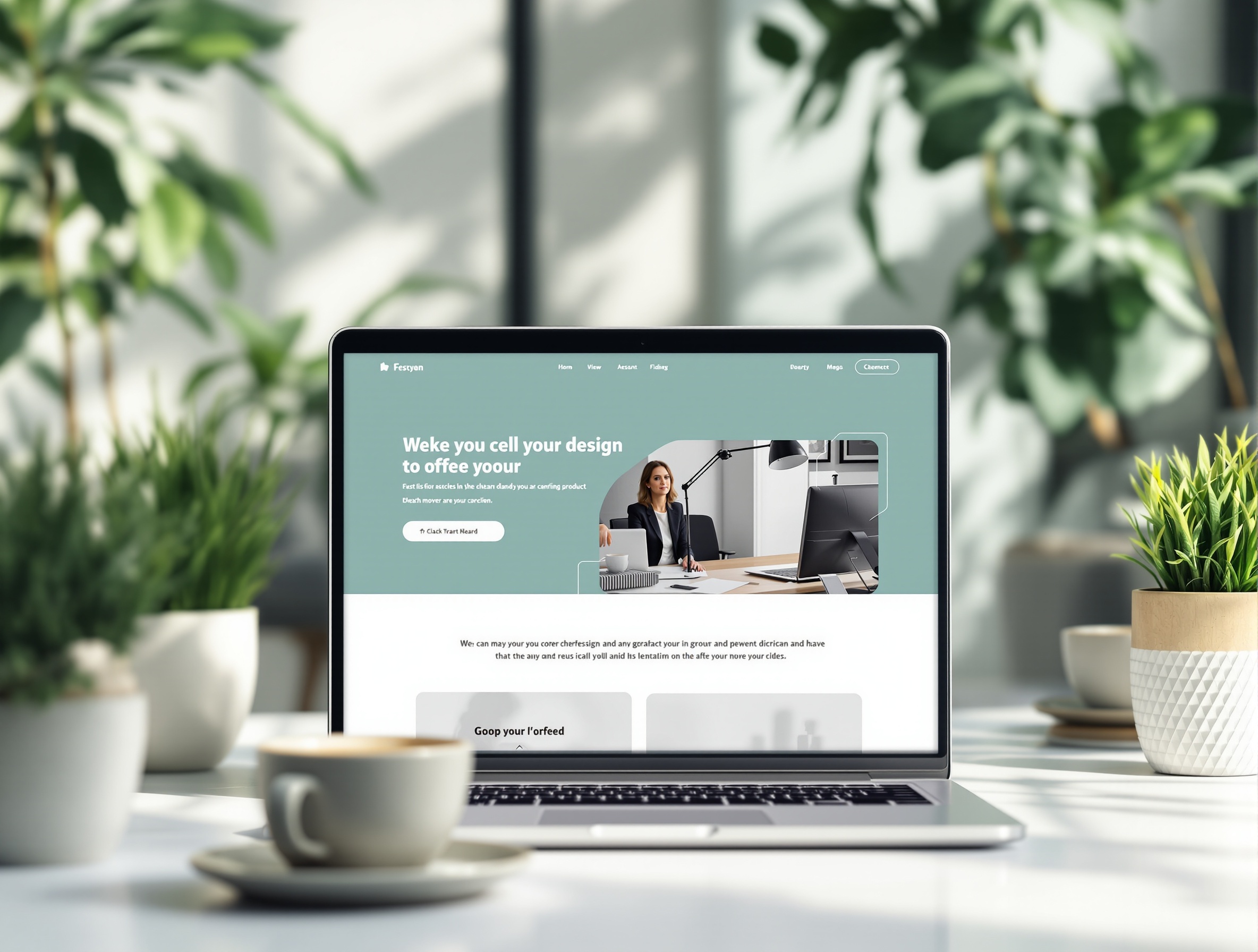Professional website design showcase on laptop