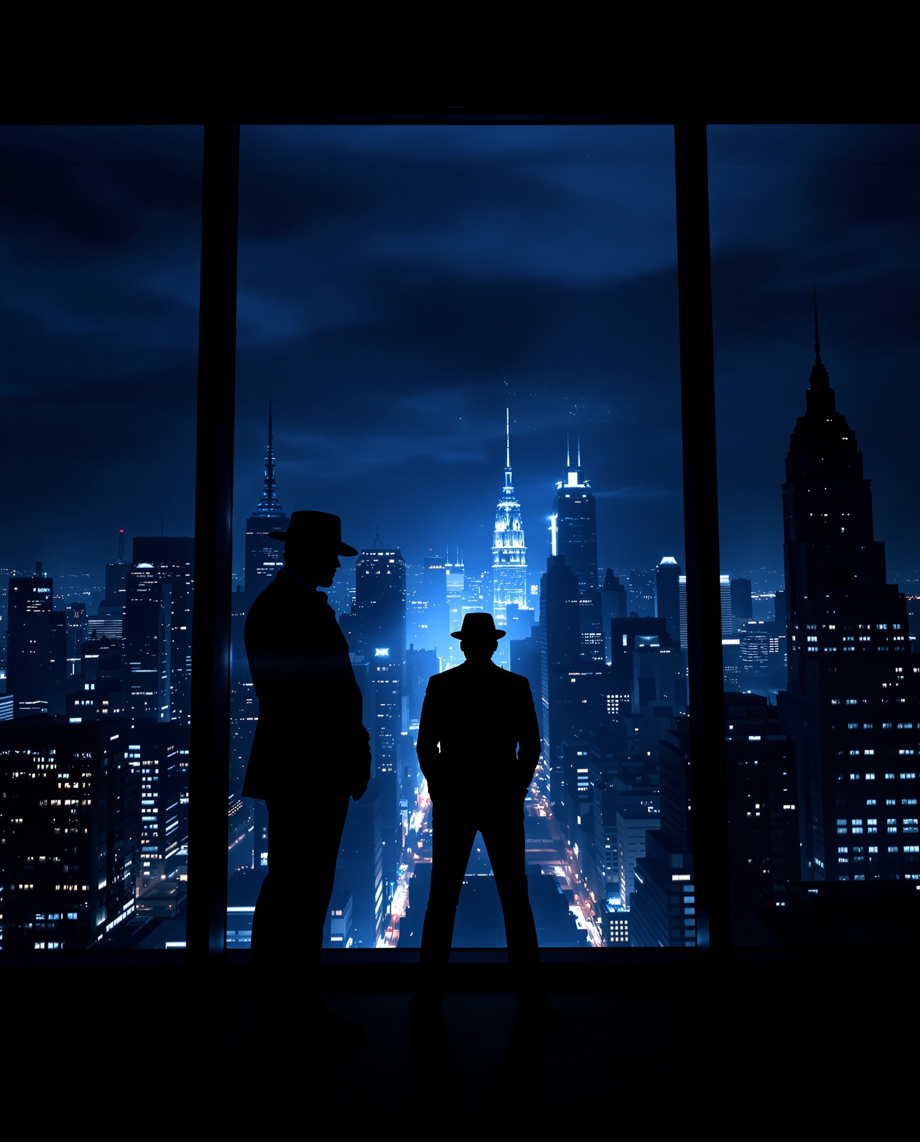 Professional investigator overlooking city