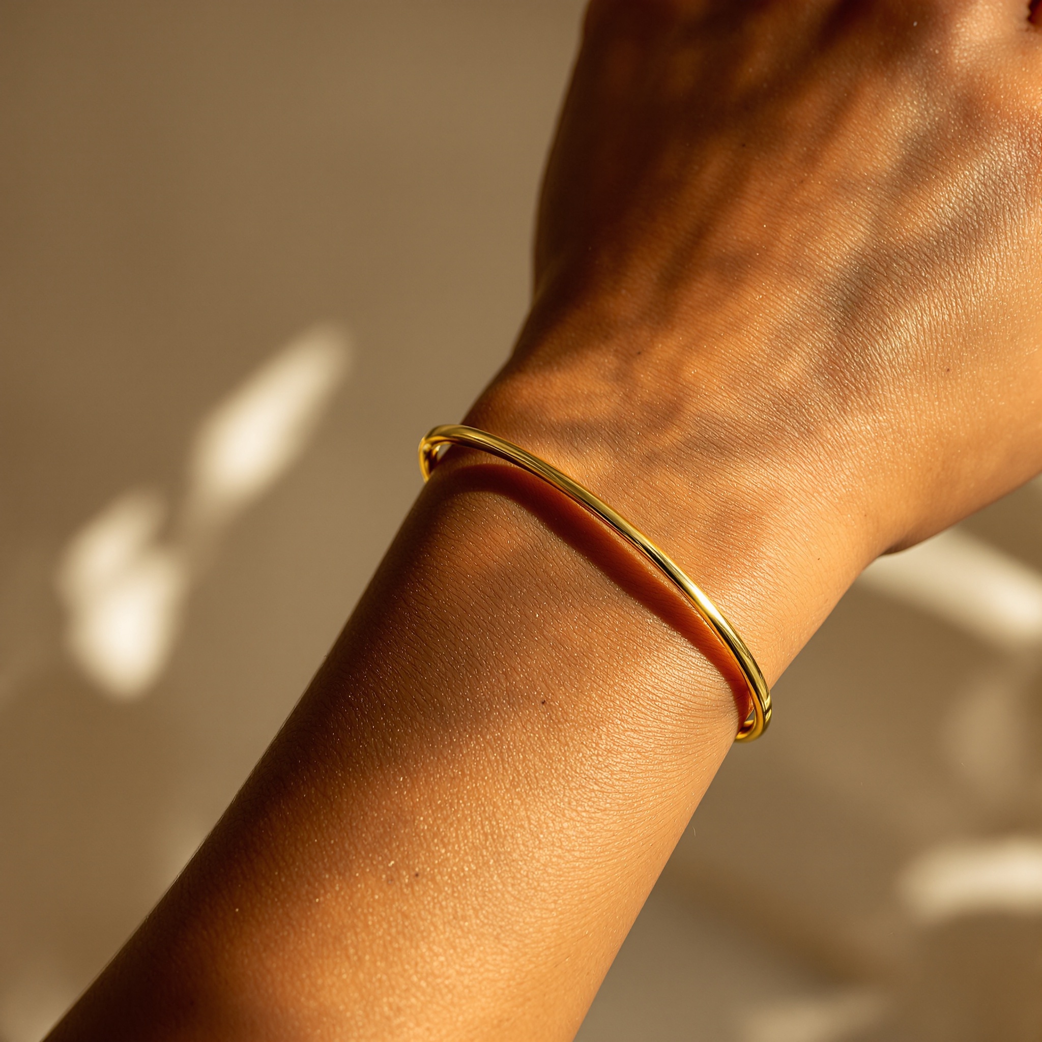 Gold bangle close up