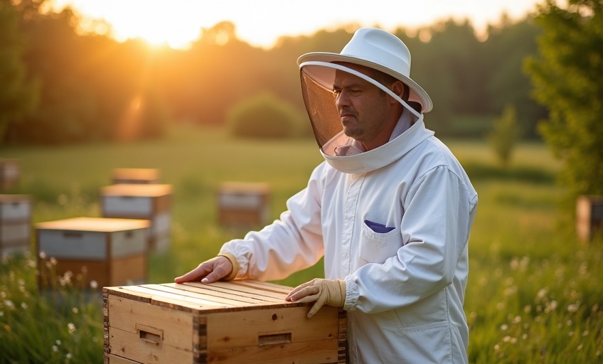 New beekeeper with hive