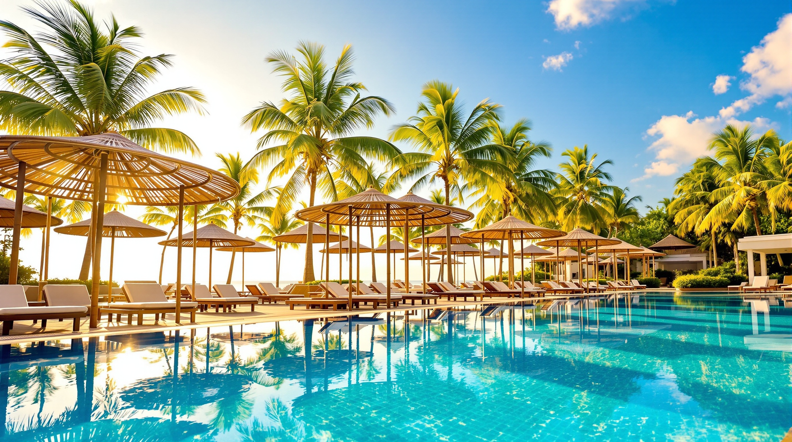 Bambu Hasır Şemsiye ile Havuz Başı Dönüşümü