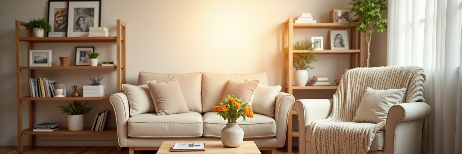 Beautifully organized senior living room after a successful move