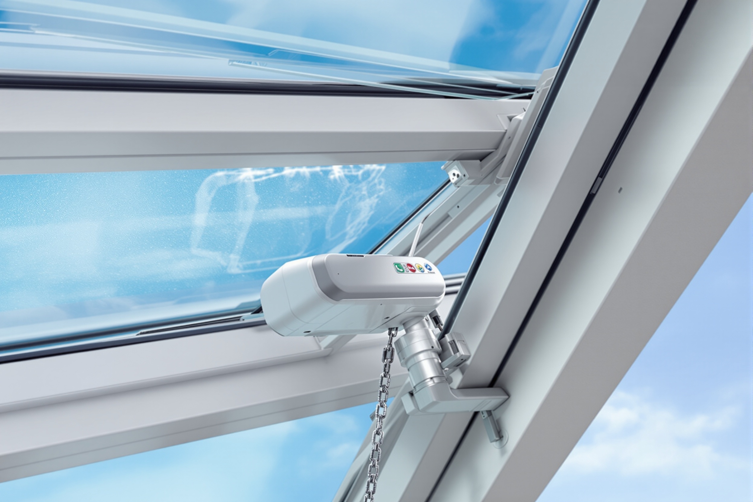 Electric skylight opening mechanism detail