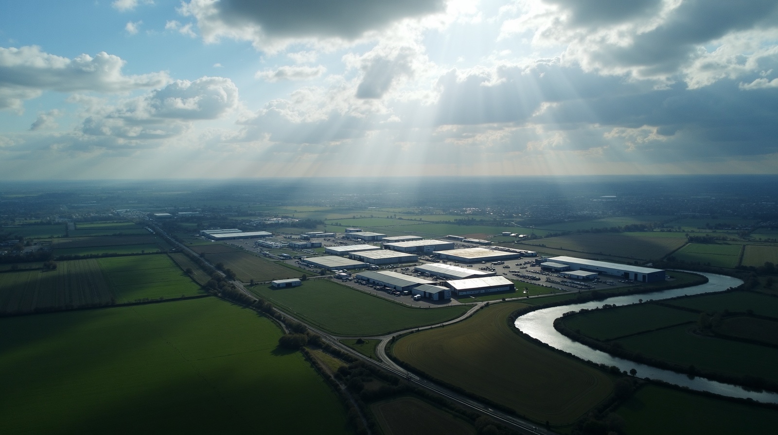 Essex commercial landscape aerial view