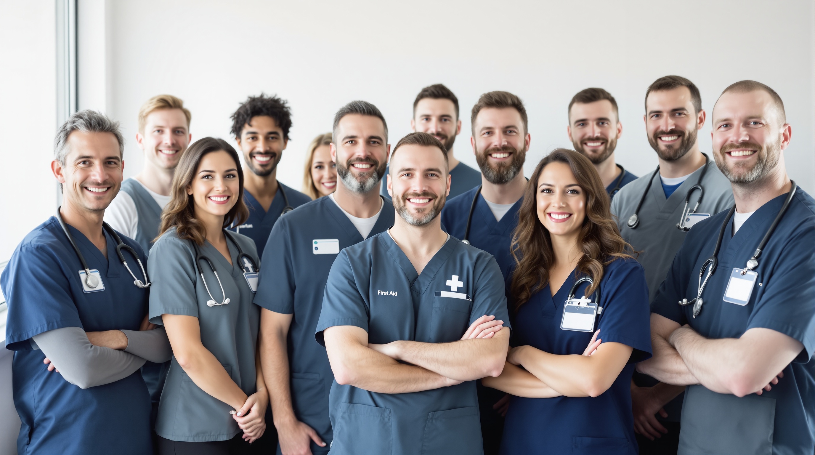Das gesamte Team von life heroes im modernen Kursraum