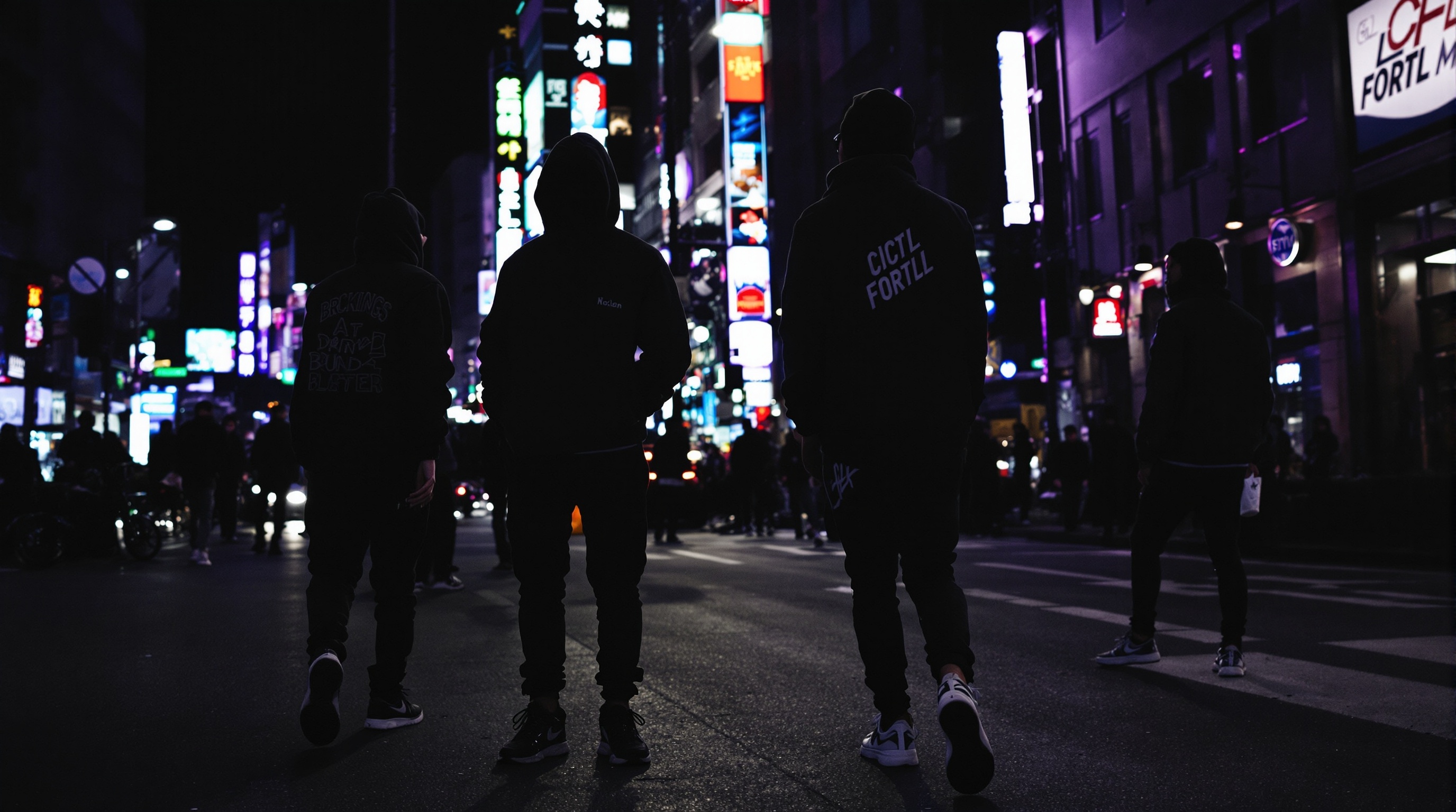 Oopbuy Spreadsheet shopping journey - vibrant urban streetwear scene with neon lights