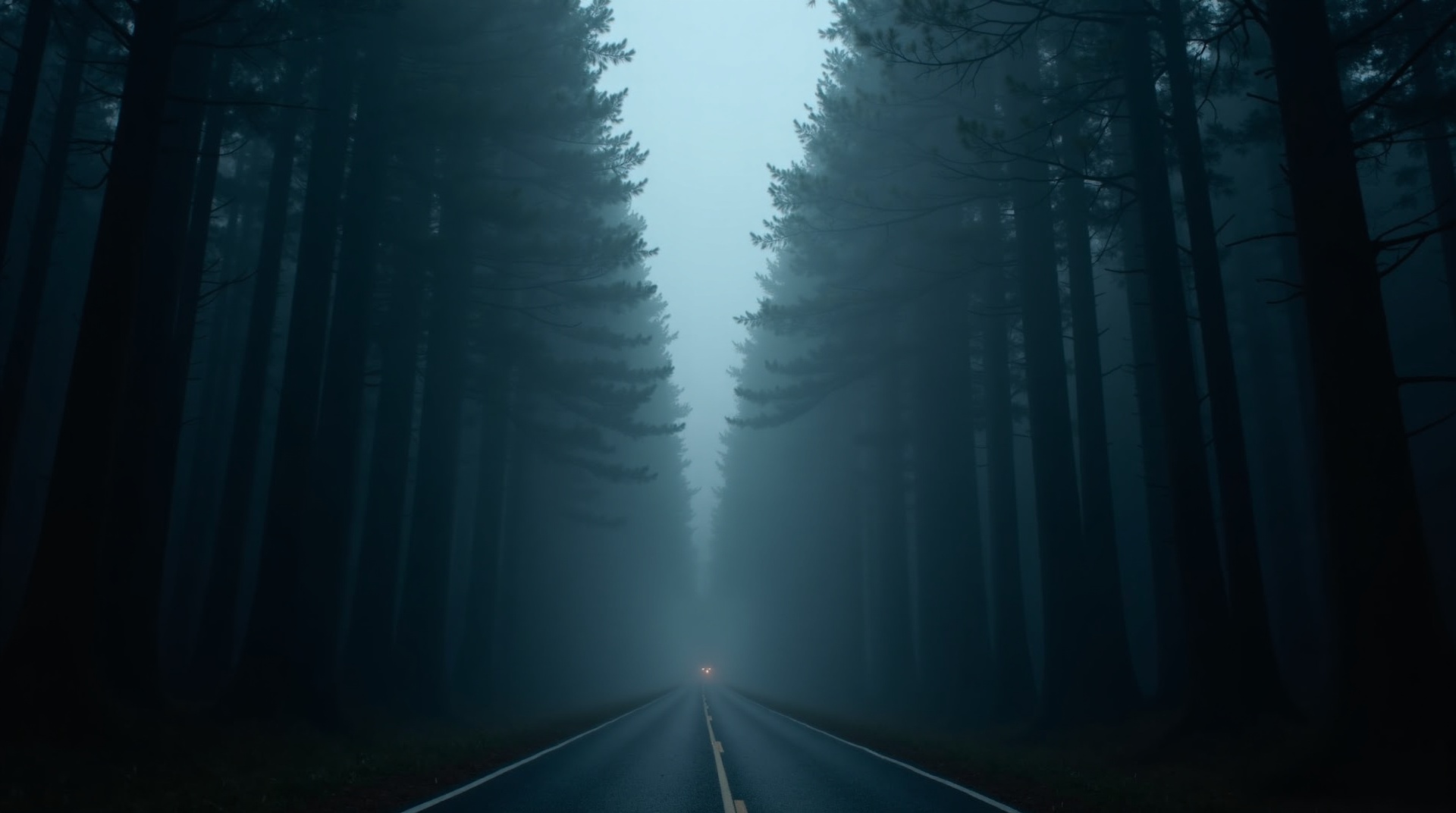 Japanese Cedar Forest at Night