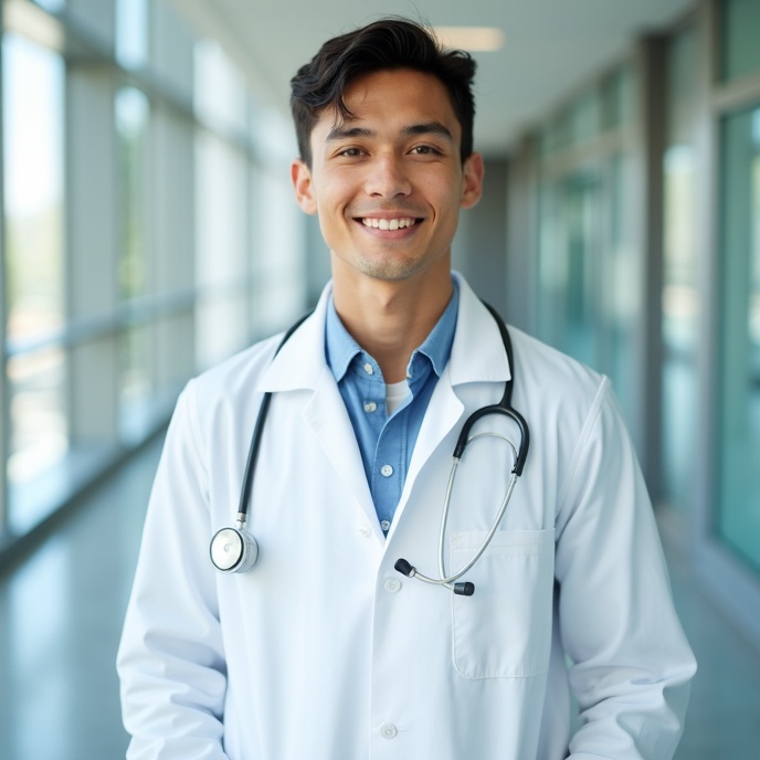Medical student in hospital