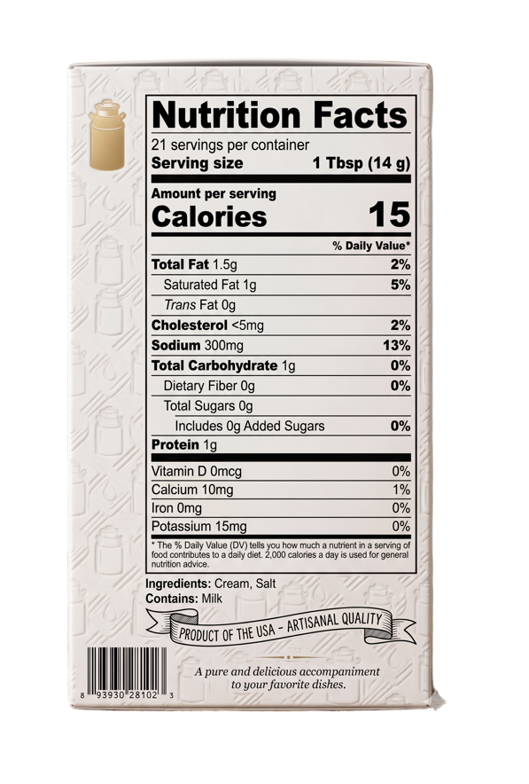 Nutrition Facts Panel Example