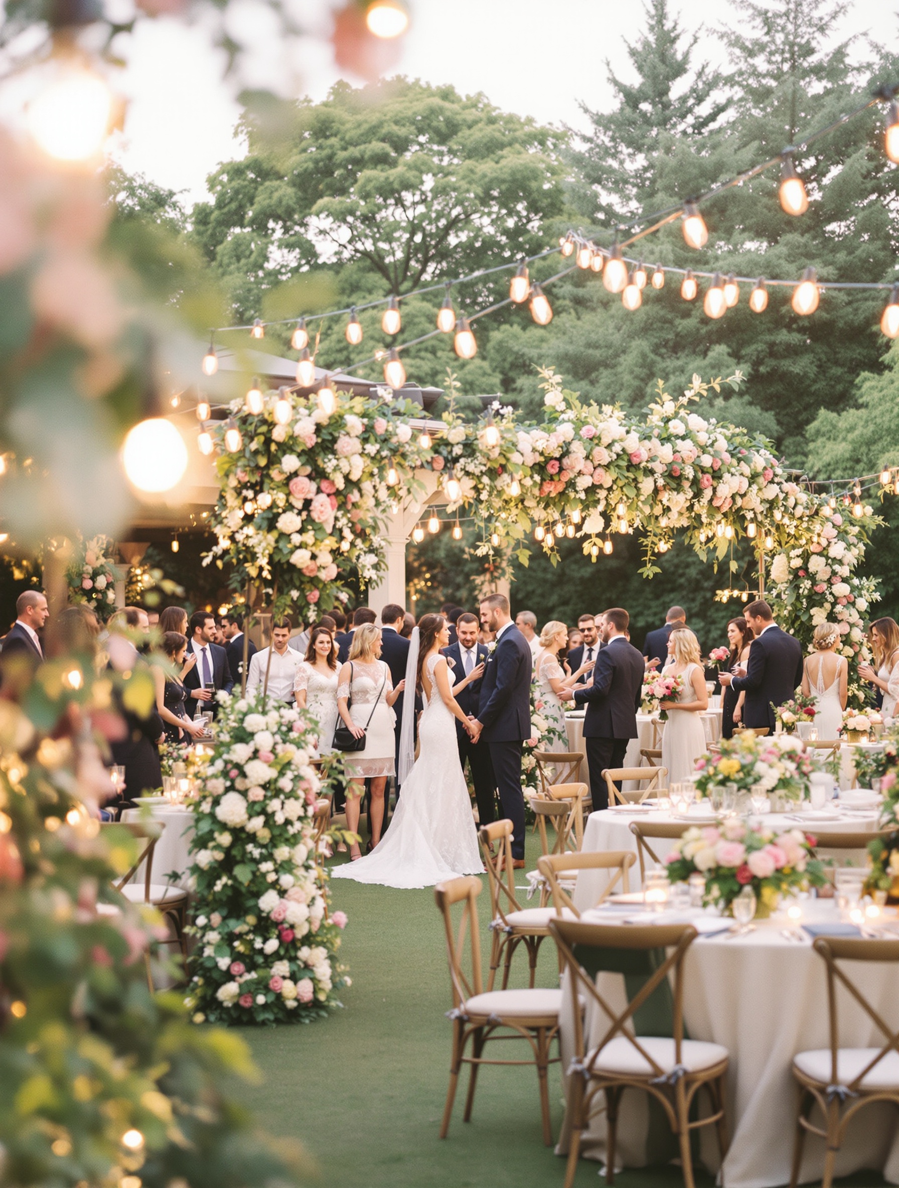 Garden wedding reception