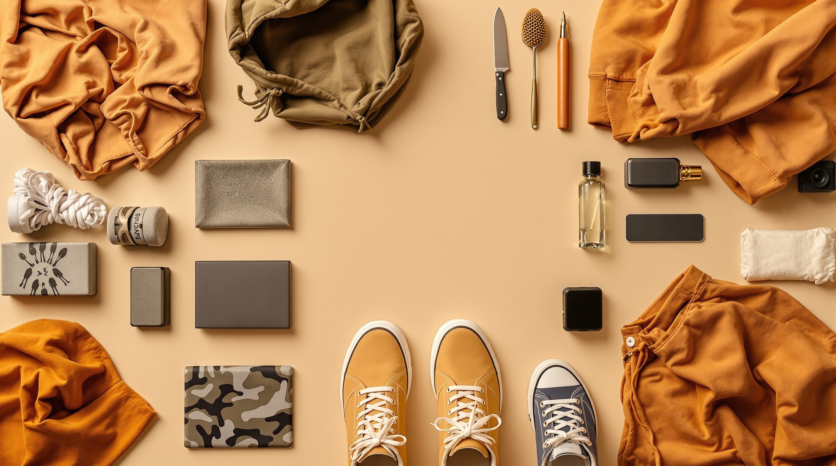Fashion products flat lay