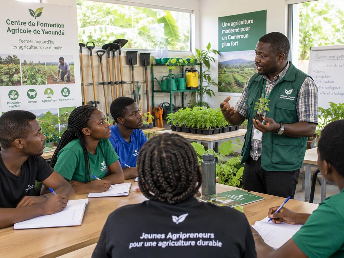 Formateur africain avec des apprenants
