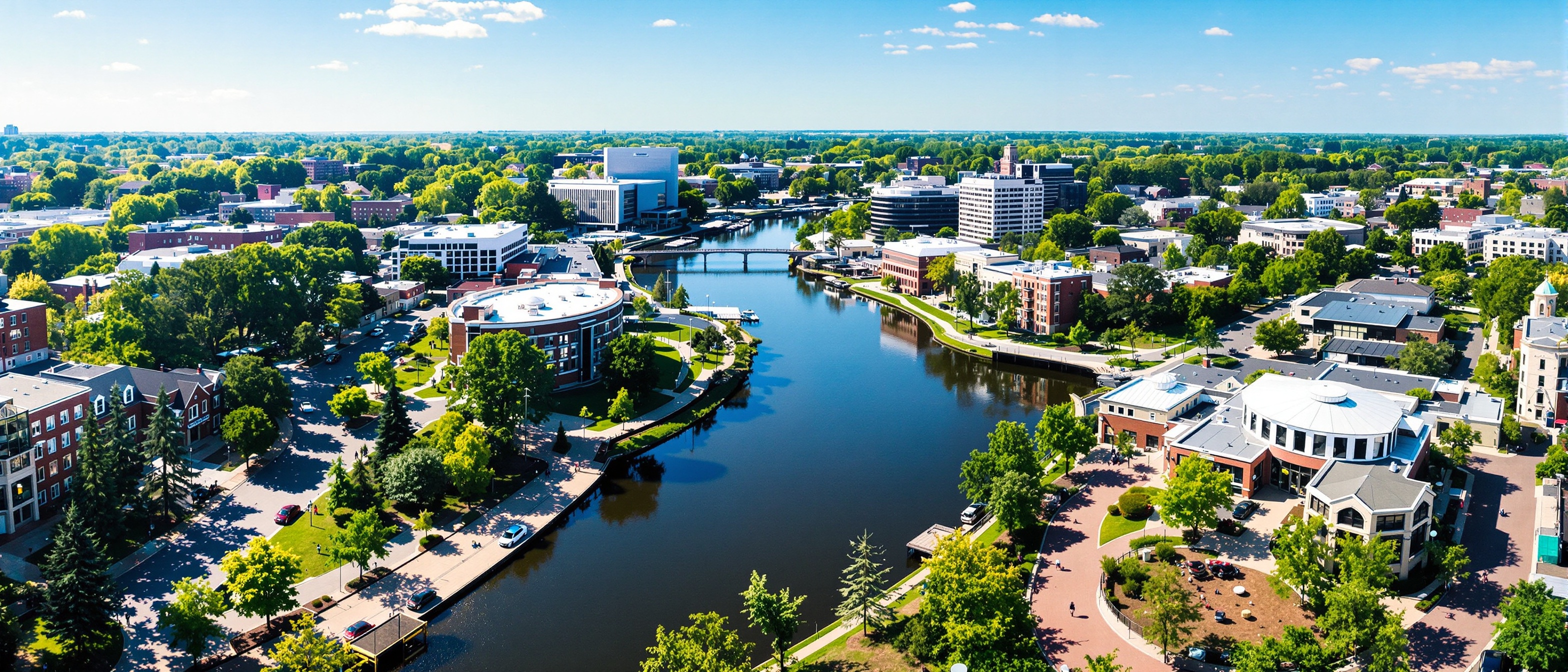 Aerial view of Naperville, IL
