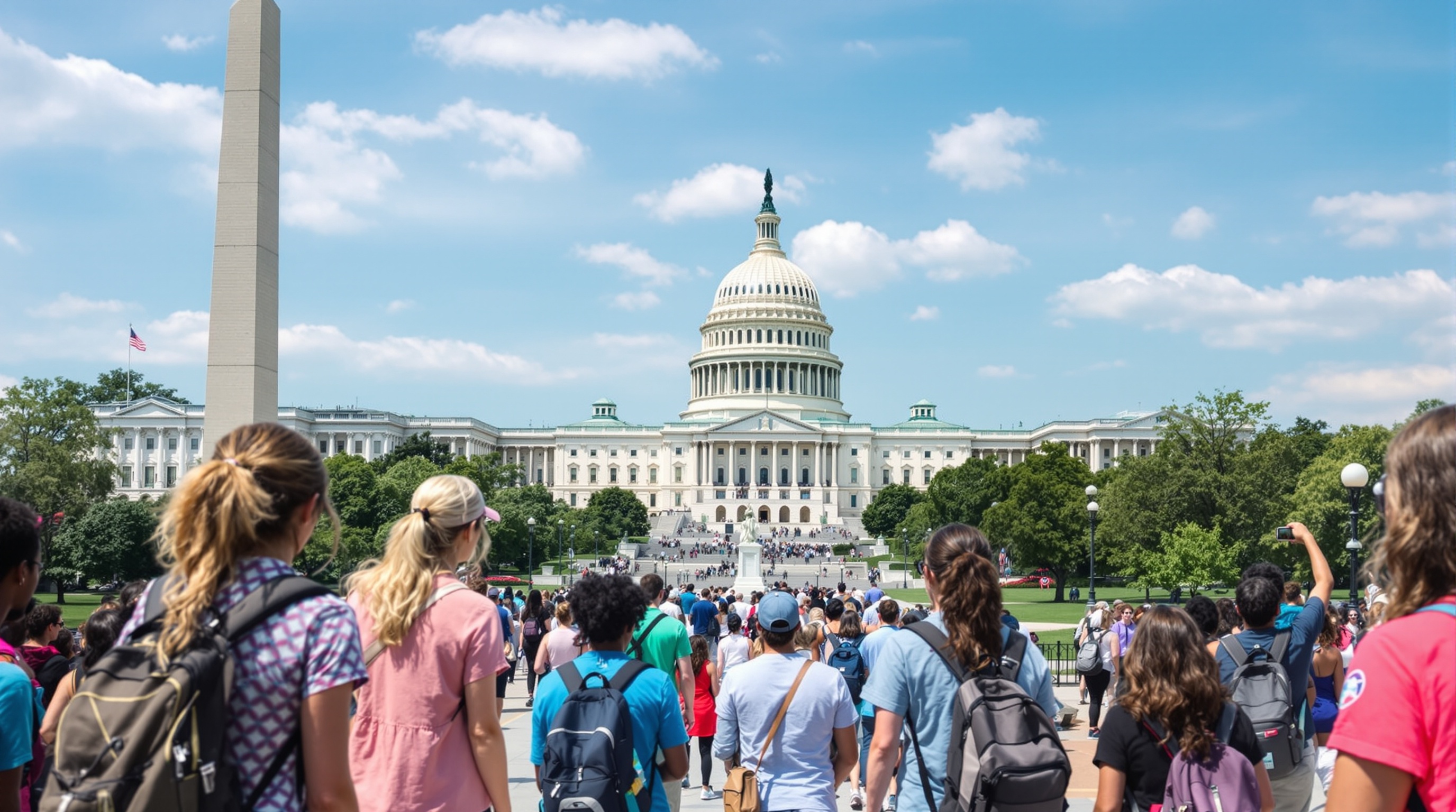 Students on educational school trip