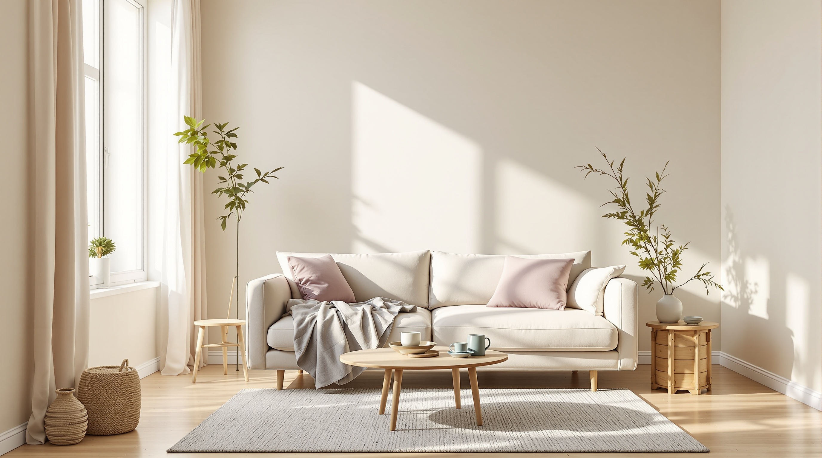 Small apartment with soft neutral palette