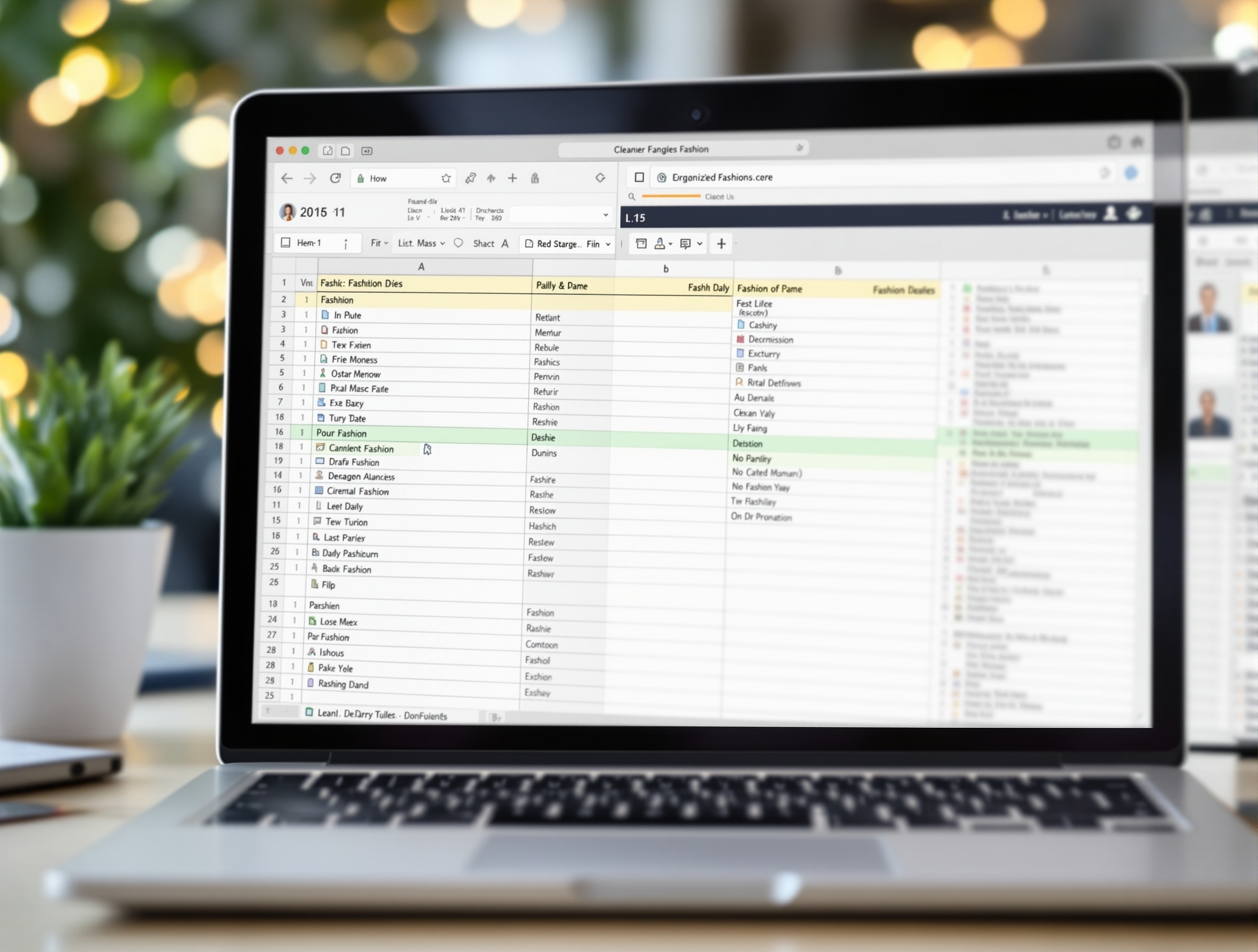 Oopbuy spreadsheet on laptop