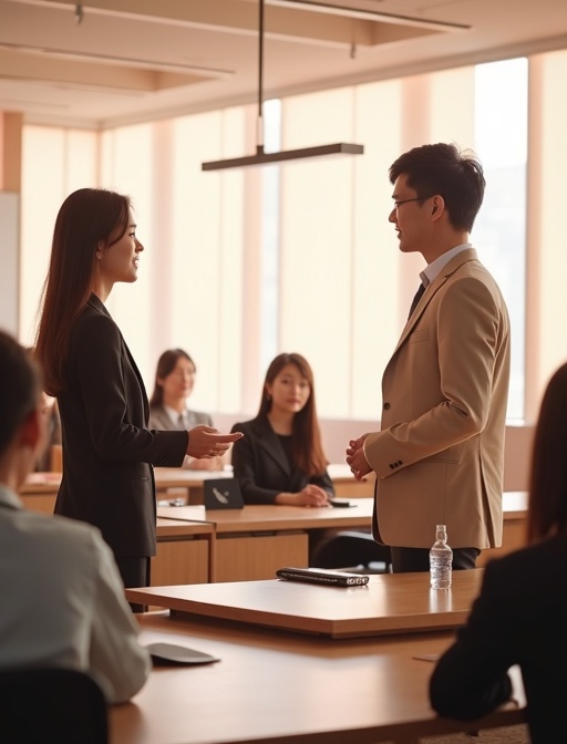 日本人新入社員が研修を受けているシーン