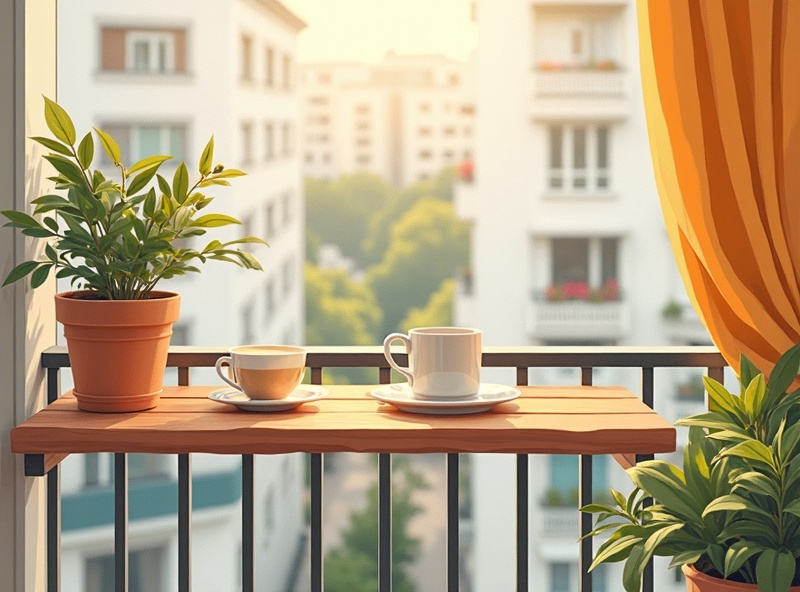 Deuba Balkon Hängetisch Klappbar Akazienholz