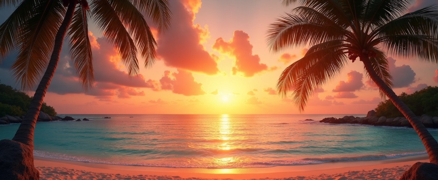 熱帶海灘日落