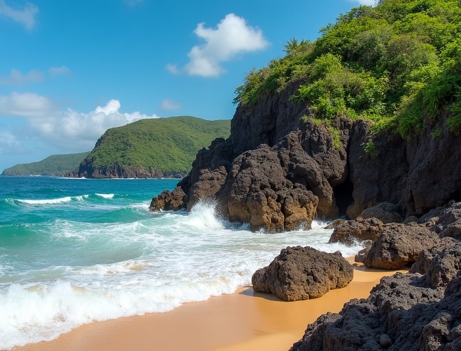 Rocky shoreline detail at Playa Colorado
