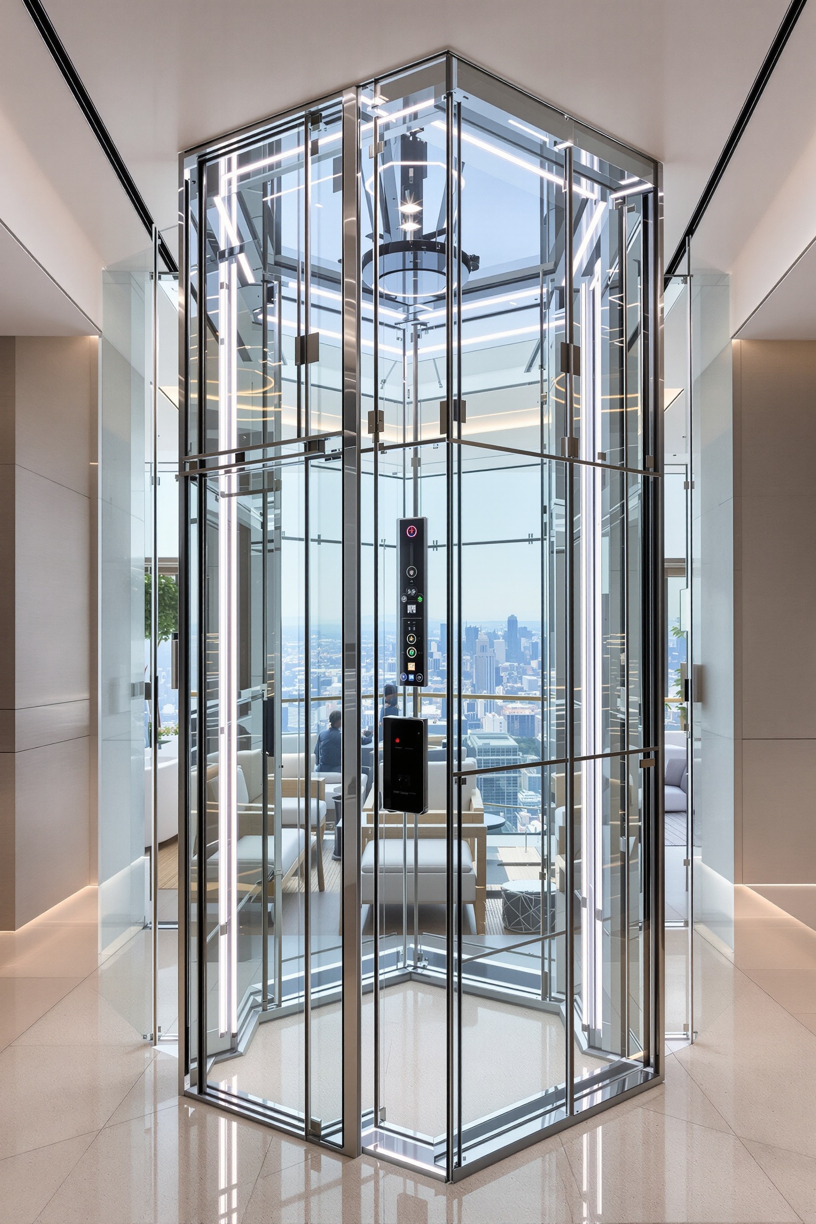 Ascenseur moderne AMELEC+