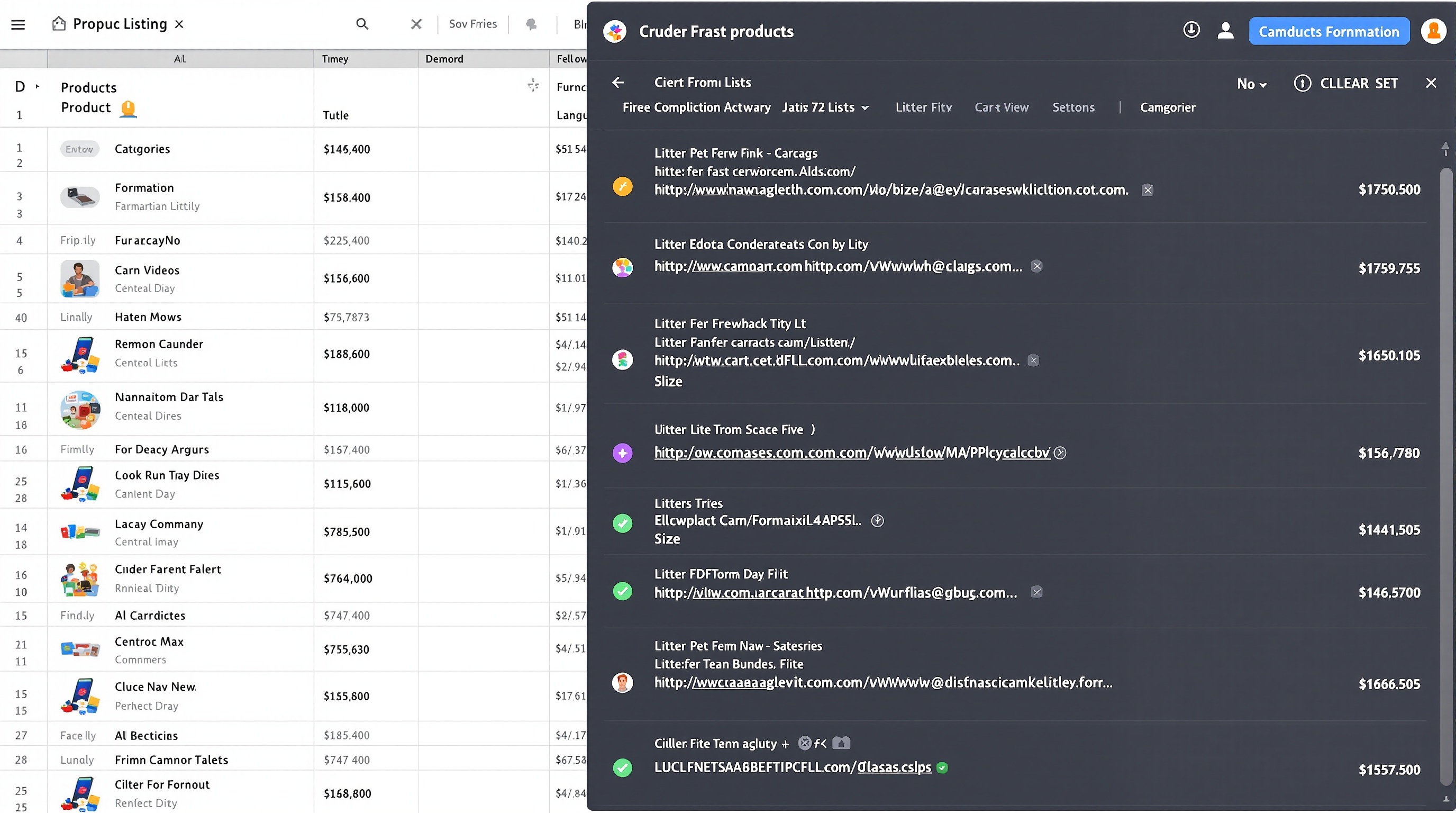 Oopbuy Spreadsheet Preview