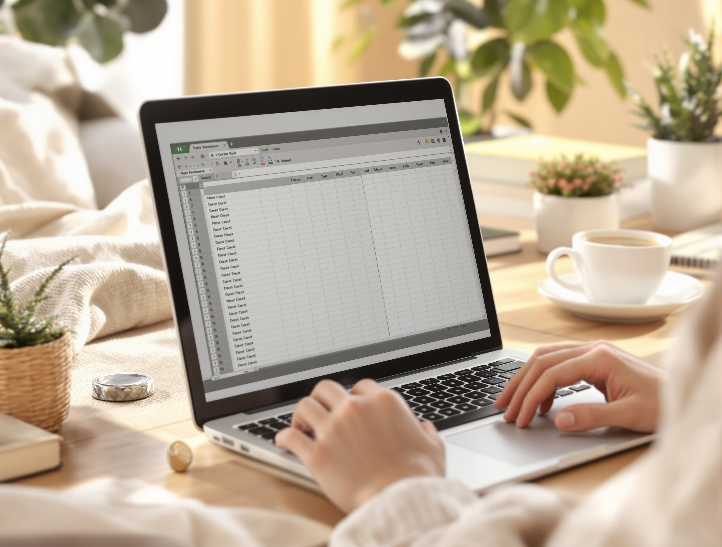 Joyagoo spreadsheet on laptop