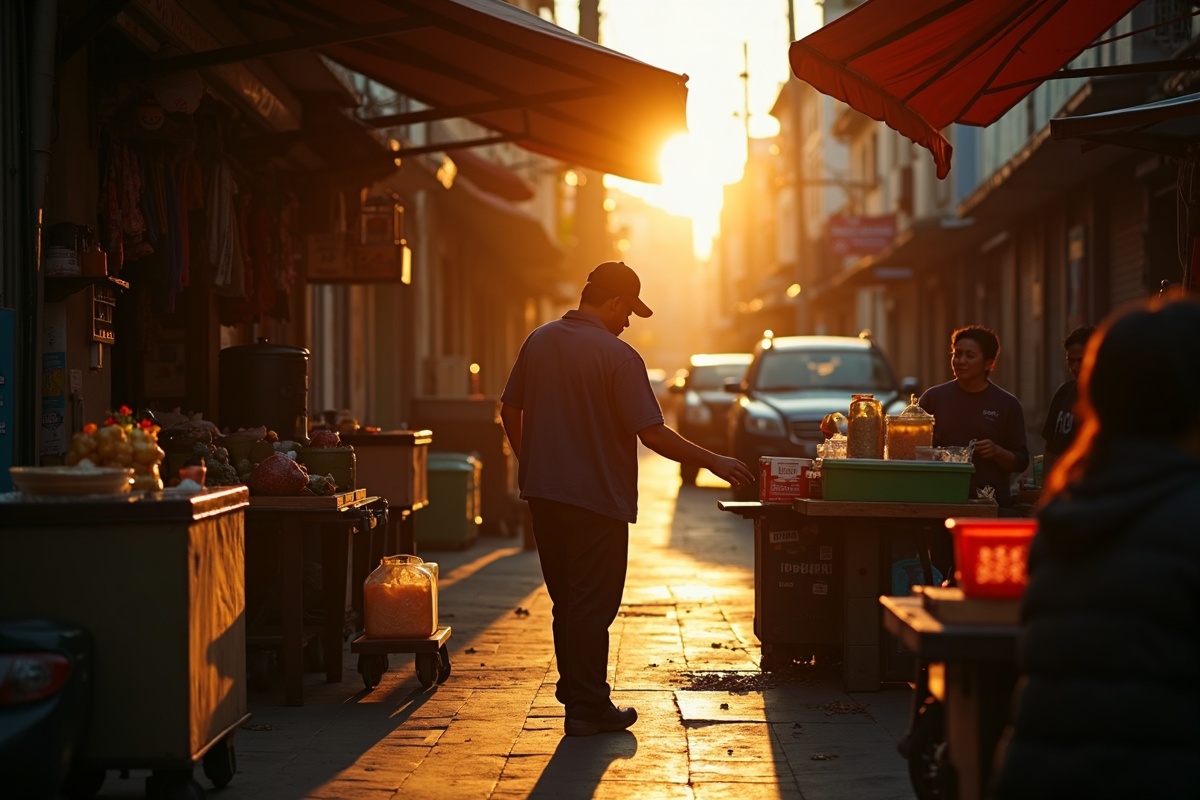 Comerciante abriendo su negocio en Lima