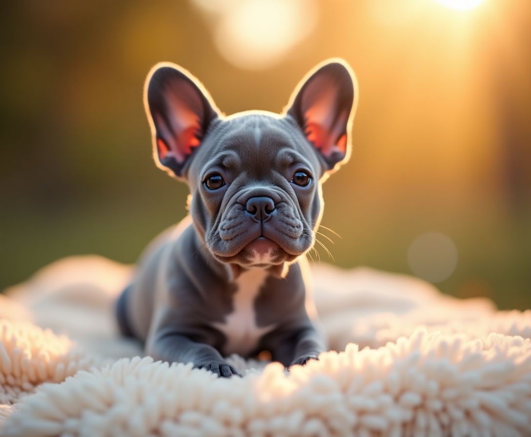 Blue French Bulldog puppy portrait