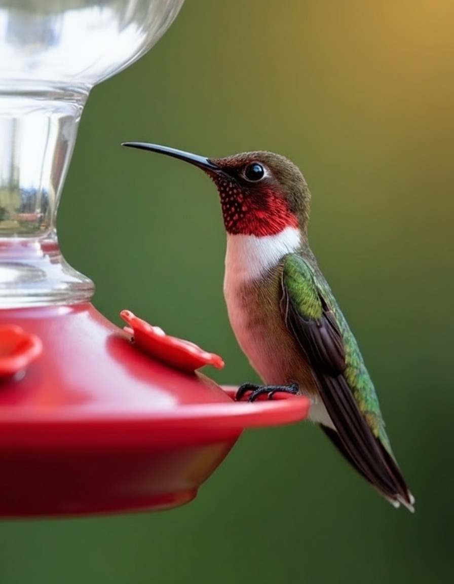Hummingbird at feeder