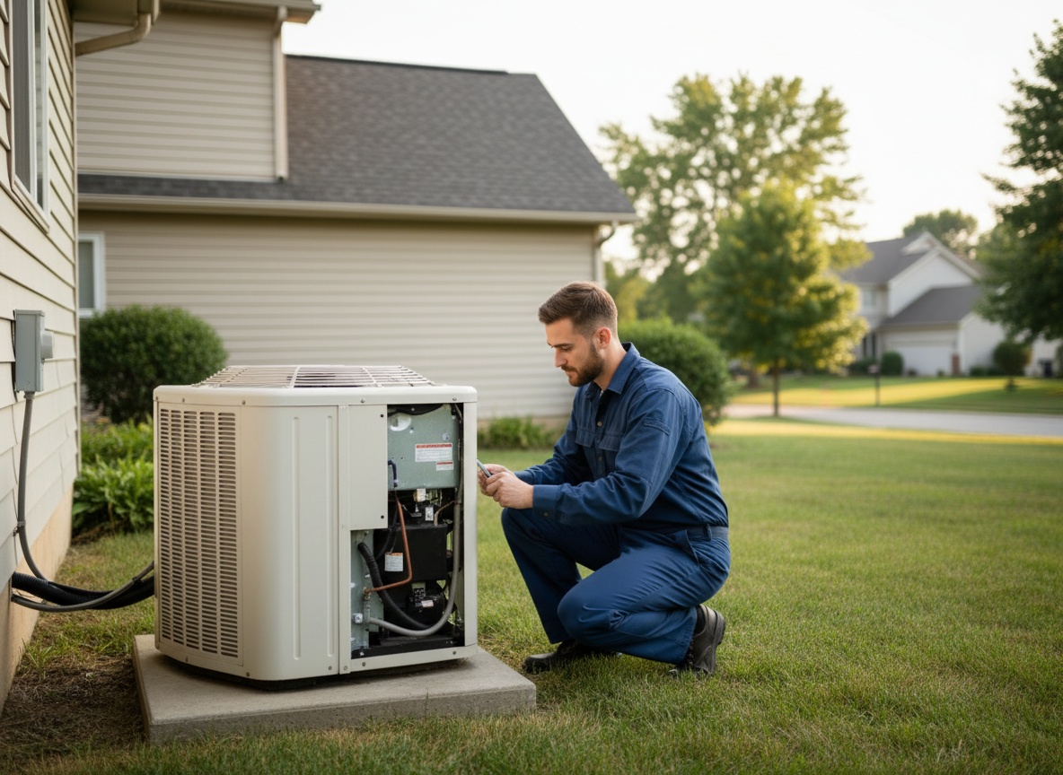 HVAC team reviewing work