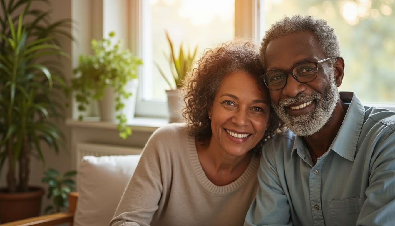 Compassionate home care caregiver with senior client