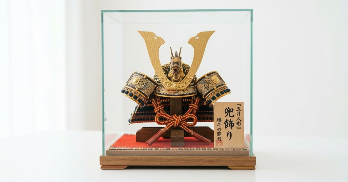 ケース入り兜飾り