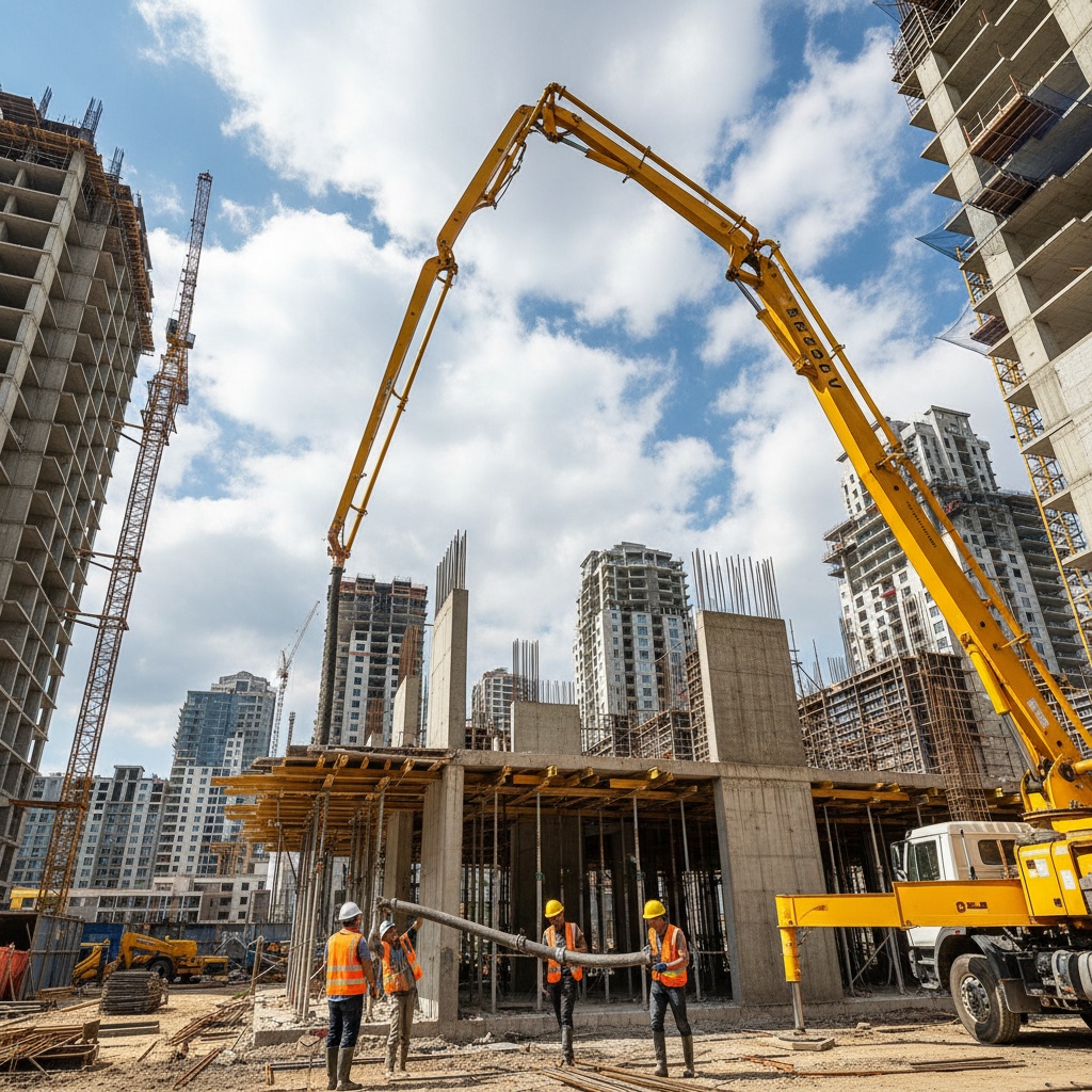 コンクリート圧送作業