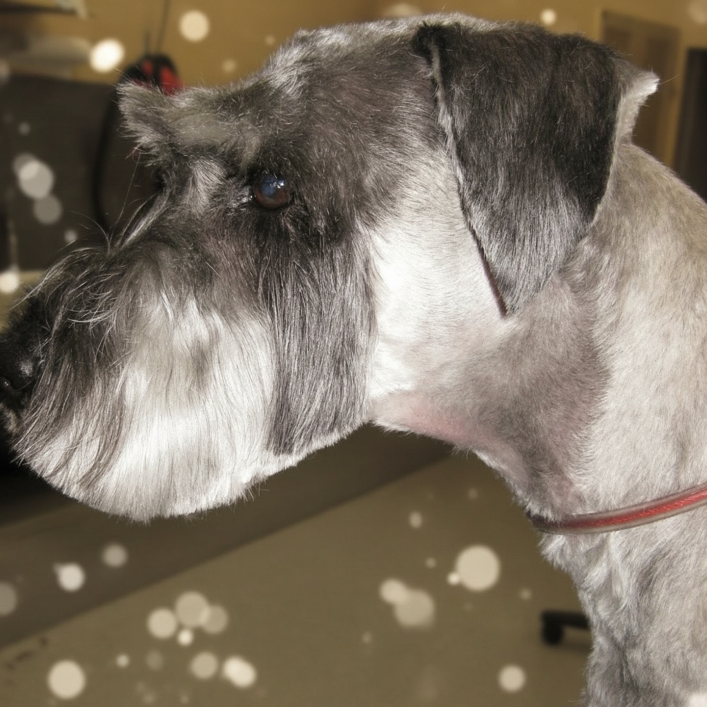 Miniature Schnauzer with breed-standard cut at Dog Grooming on Wilson Miniature Schnauzer with breed-standard cut at Dog Grooming on Wilson
