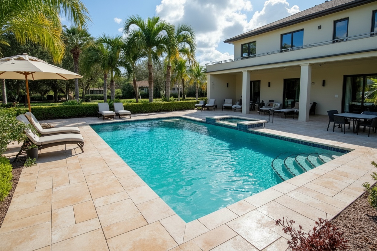 Pool deck pavers Wellen Park FL