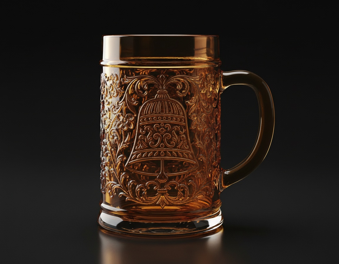 琥珀铃铛浮雕啤酒杯·花纹系列