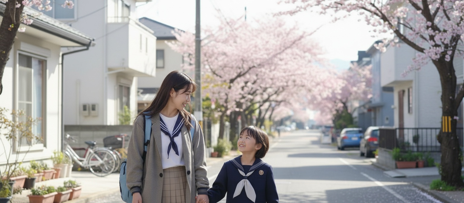 登下校中の小学生