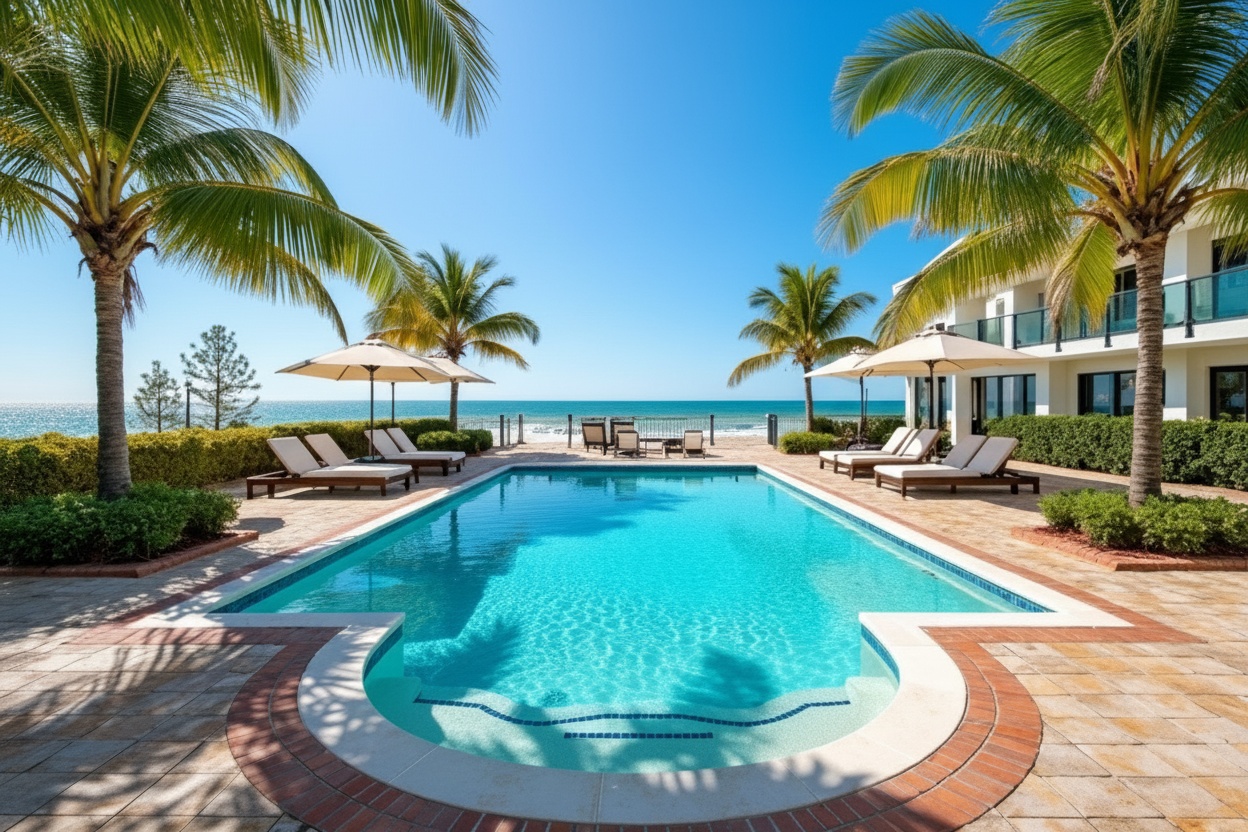 Pool deck pavers Clearwater Beach FL