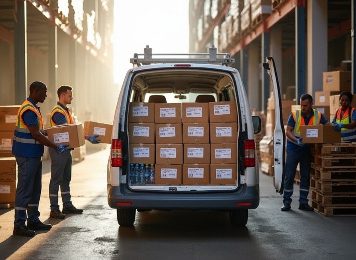 Autobusiukas su humanitarine pagalba