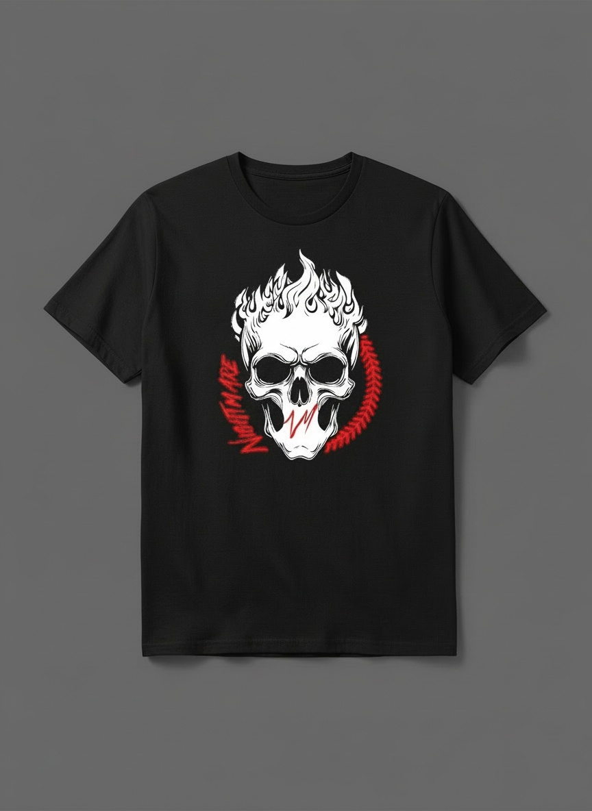 Nightmare 100% Cotton Tee - Nightmare Baseball Merchandise Nightmare 100% Cotton Tee