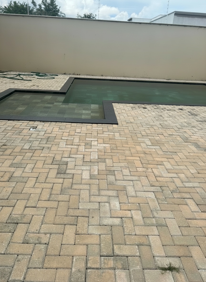 Paver em Volta da Piscina – Paver 20x10x04 Retangular · Área de Lazer · Sinop – MT – Ideal Blocos Sinop MT – Pavimentação com Pavers e Blocos de Concreto de Alta Qualidade