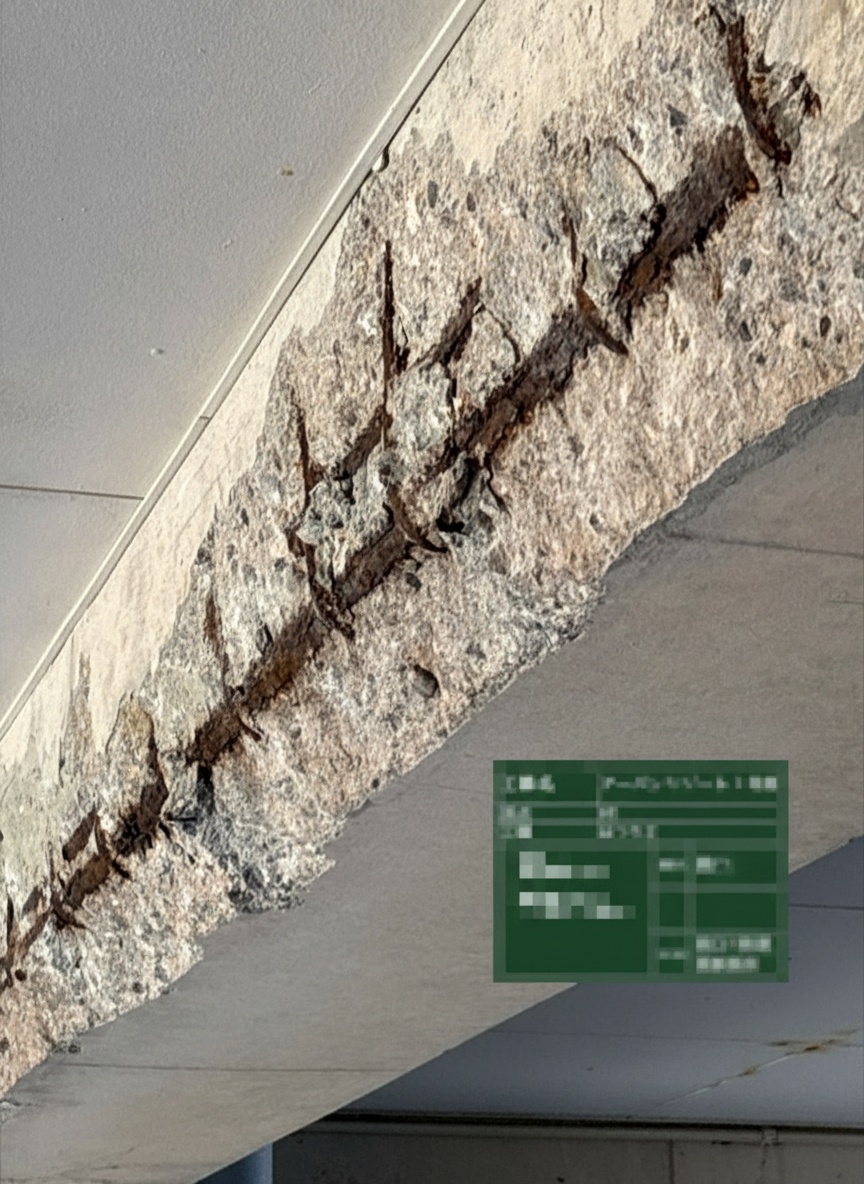 はつり後の鉄筋腐食の状態