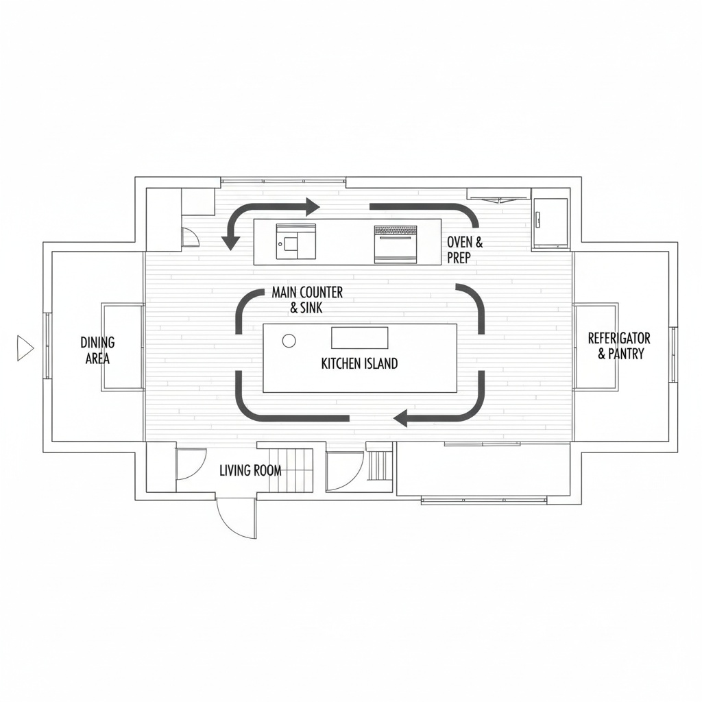 アイランドキッチン 平面図